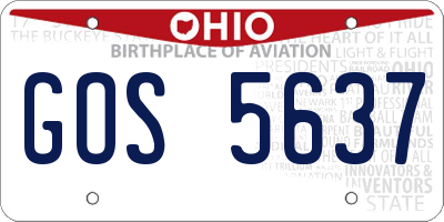 OH license plate GOS5637
