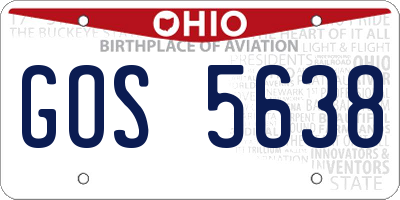 OH license plate GOS5638