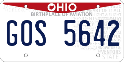OH license plate GOS5642