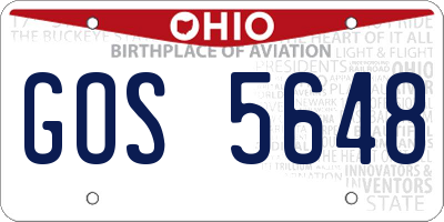 OH license plate GOS5648