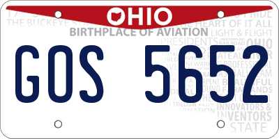 OH license plate GOS5652