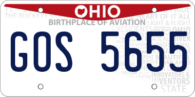 OH license plate GOS5655