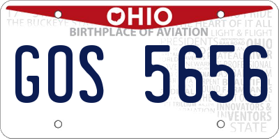 OH license plate GOS5656