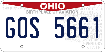 OH license plate GOS5661