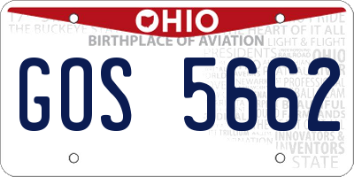 OH license plate GOS5662