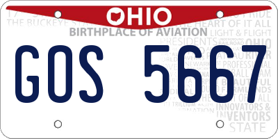 OH license plate GOS5667
