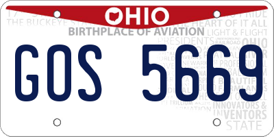 OH license plate GOS5669