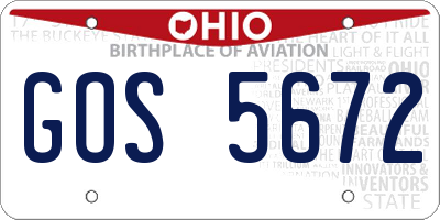 OH license plate GOS5672