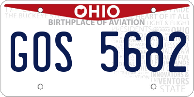 OH license plate GOS5682