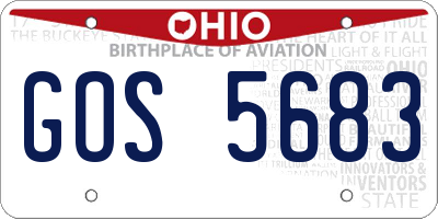 OH license plate GOS5683
