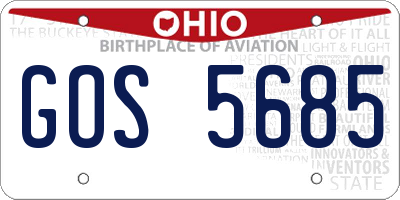 OH license plate GOS5685