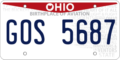 OH license plate GOS5687