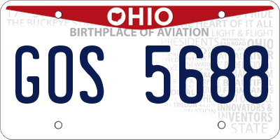 OH license plate GOS5688