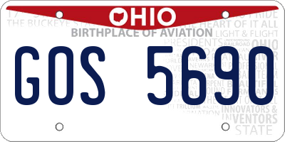 OH license plate GOS5690