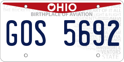 OH license plate GOS5692