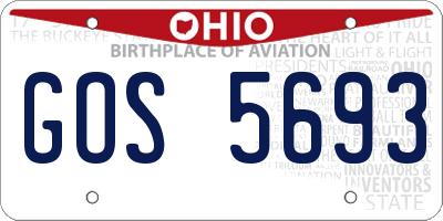 OH license plate GOS5693