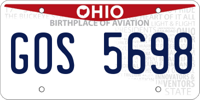 OH license plate GOS5698
