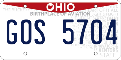 OH license plate GOS5704