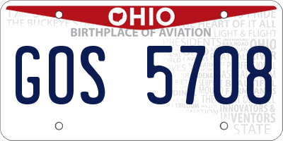 OH license plate GOS5708