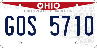 OH license plate GOS5710