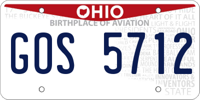 OH license plate GOS5712