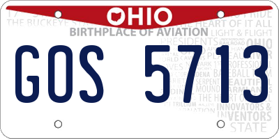 OH license plate GOS5713