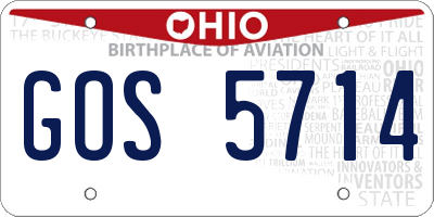 OH license plate GOS5714