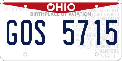 OH license plate GOS5715
