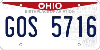 OH license plate GOS5716