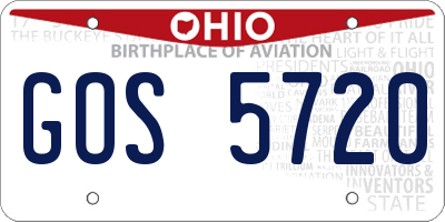 OH license plate GOS5720