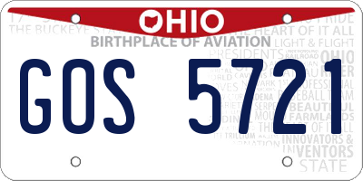 OH license plate GOS5721