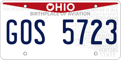 OH license plate GOS5723