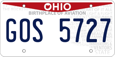 OH license plate GOS5727