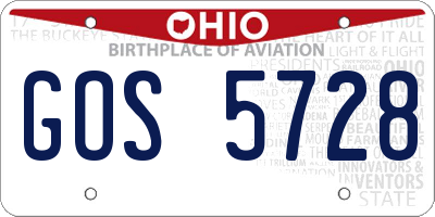 OH license plate GOS5728