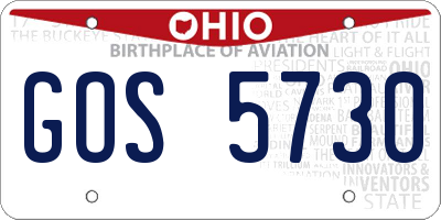 OH license plate GOS5730