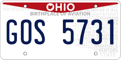 OH license plate GOS5731