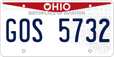 OH license plate GOS5732