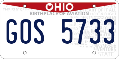 OH license plate GOS5733