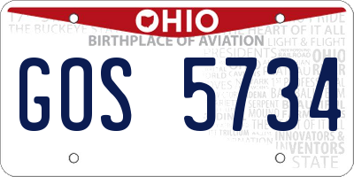 OH license plate GOS5734