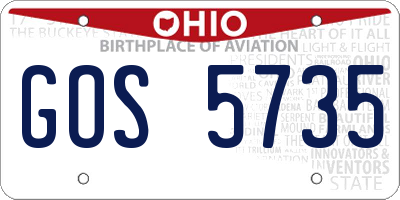 OH license plate GOS5735