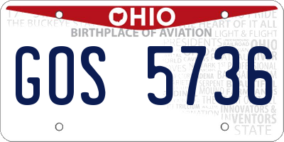 OH license plate GOS5736