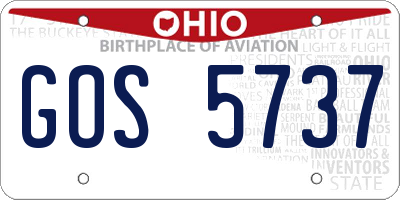 OH license plate GOS5737