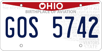 OH license plate GOS5742