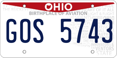 OH license plate GOS5743