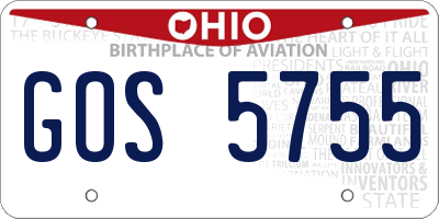OH license plate GOS5755