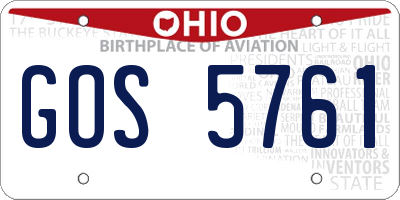 OH license plate GOS5761