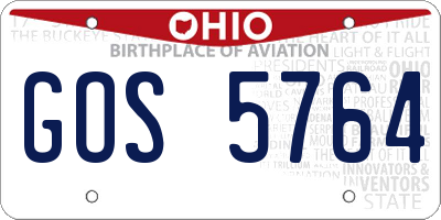 OH license plate GOS5764