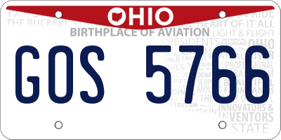 OH license plate GOS5766