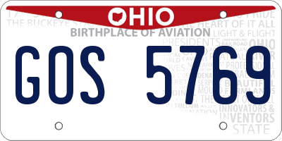 OH license plate GOS5769