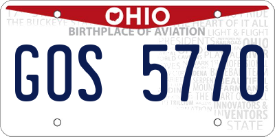 OH license plate GOS5770